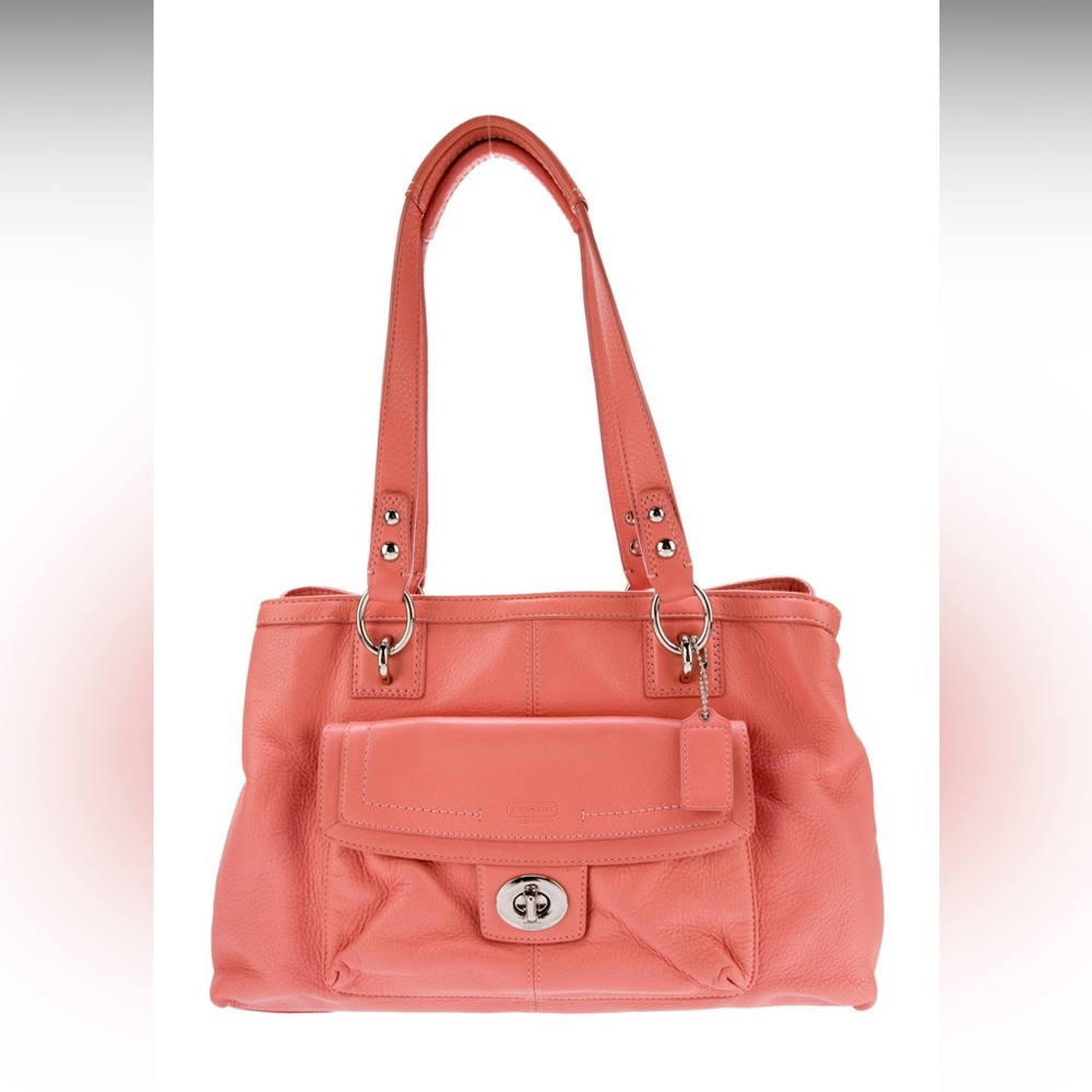 EUC COACH 1941 Leather Shoulder Bag in Salmon Orange